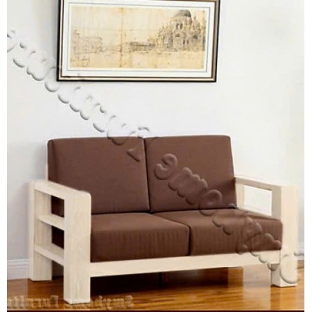ChunKy White : Ghế Sofa Đôi Gỗ Sồi Kèm Nệm